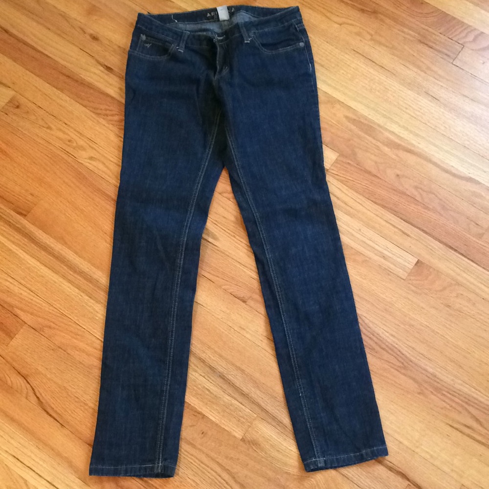 Dark wash skinny jeans